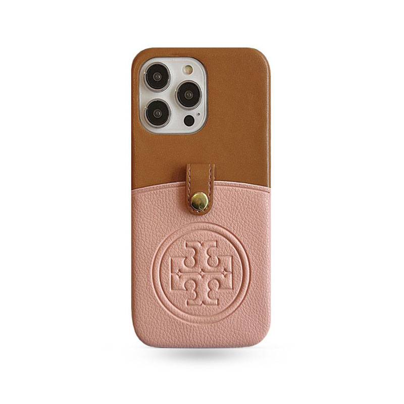 TB iPhone Case With Card Holder Brown-KB241515