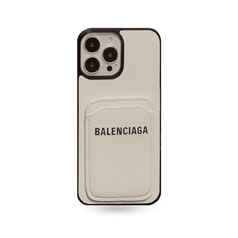 Leather BA iPhone Case With Card Case White-PGK240606