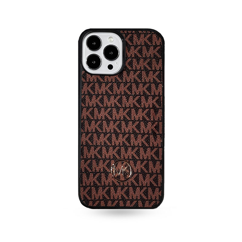 Leather  MK iPhone Case Brown-WJT241615