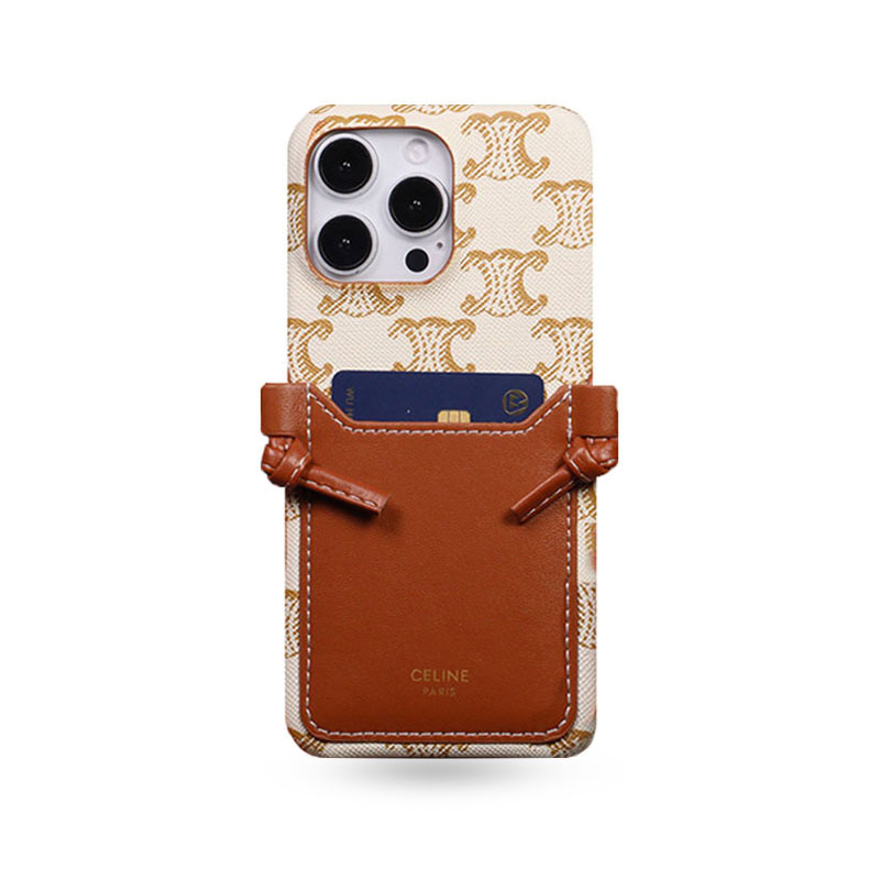 CL iPhone Case With Card Holder And Strap White -SZK240603
