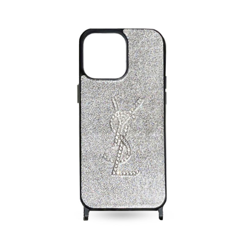Glitter YL iPhone Case With Strap Silver-GSK240814