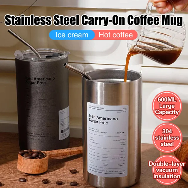 Stainless steel iced American coffee cup