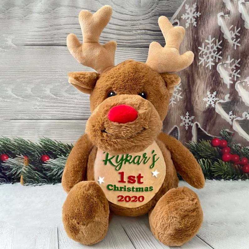 Personalised Reindeer Soft Toy  Childrens Reindeer plush