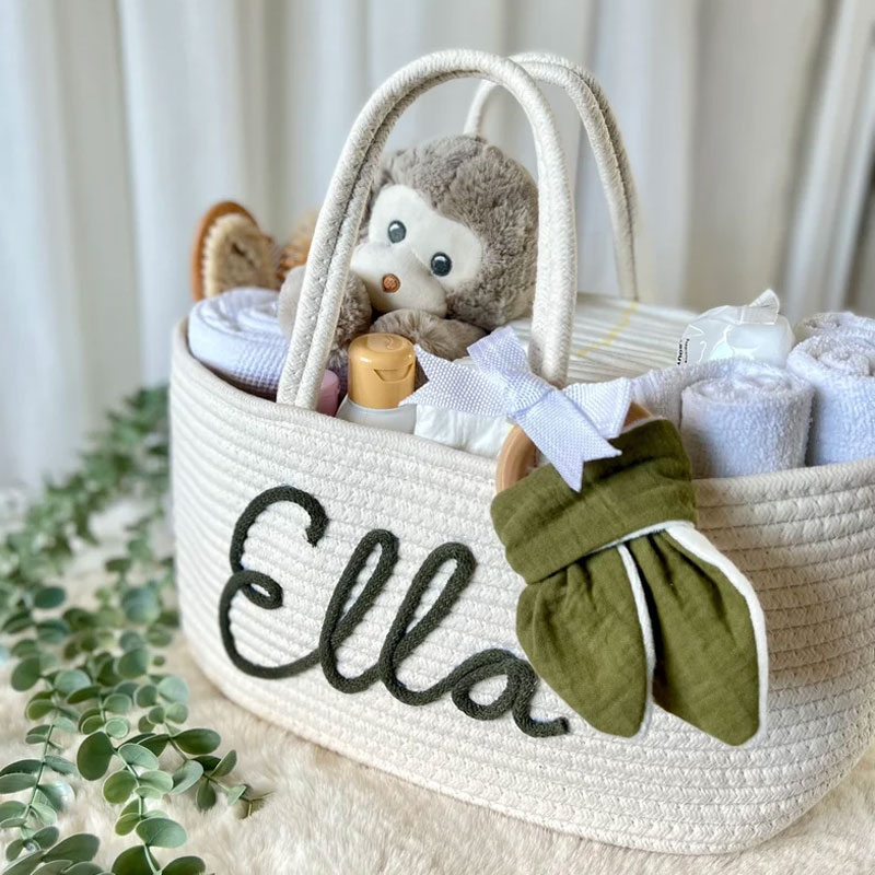 Baby Nappy Basket Nursery Storage Baby Shower Gift
