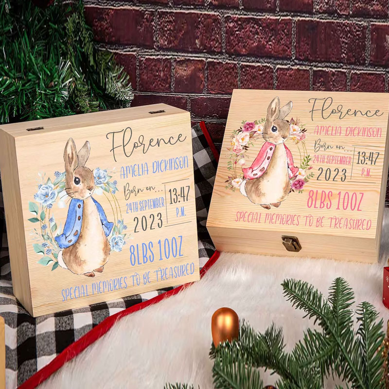 Baby Newborn Keepsake Box Rabbit Memories Christmas Gifts
