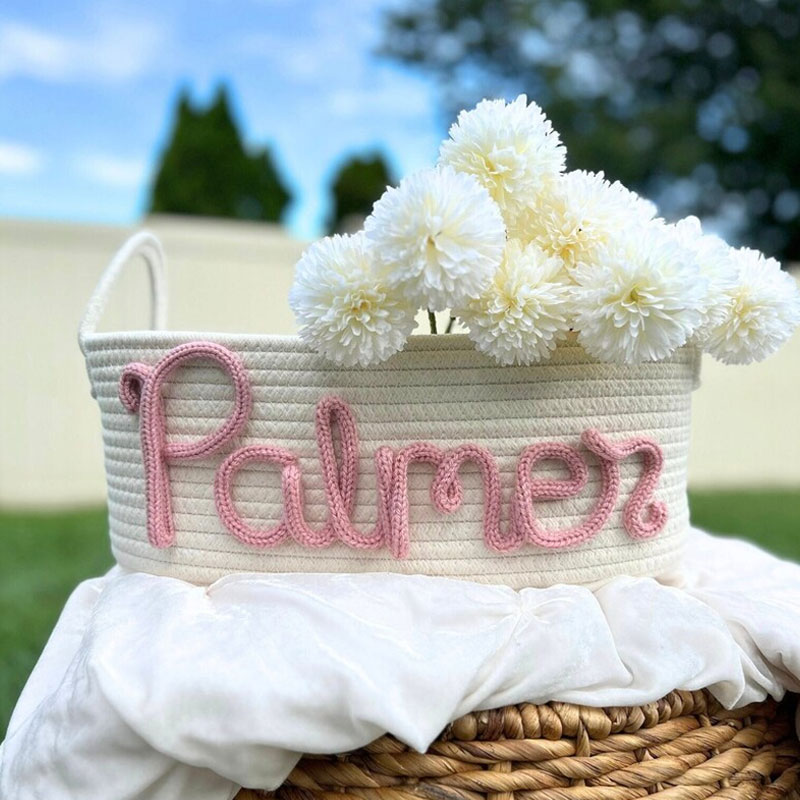 Baby Shower Gift Basket Customize Rope Name Basket