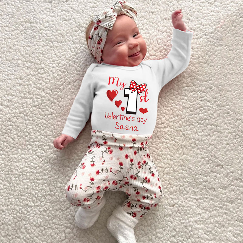 Baby girl 1st valentine's day cheap outfit