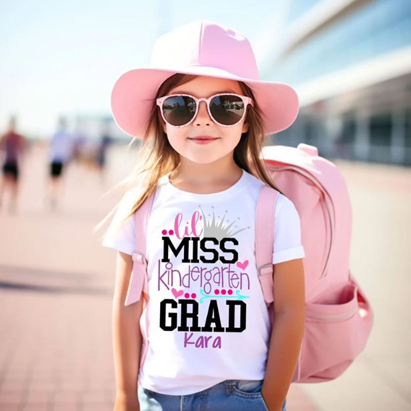 Lil Miss Kindergarten Grad shirt T Shirt Personalized Name Custom