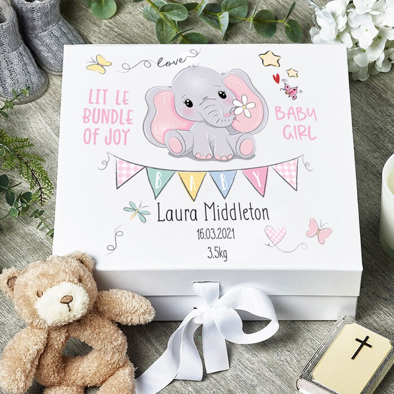 Personalised baby store girl keepsake box