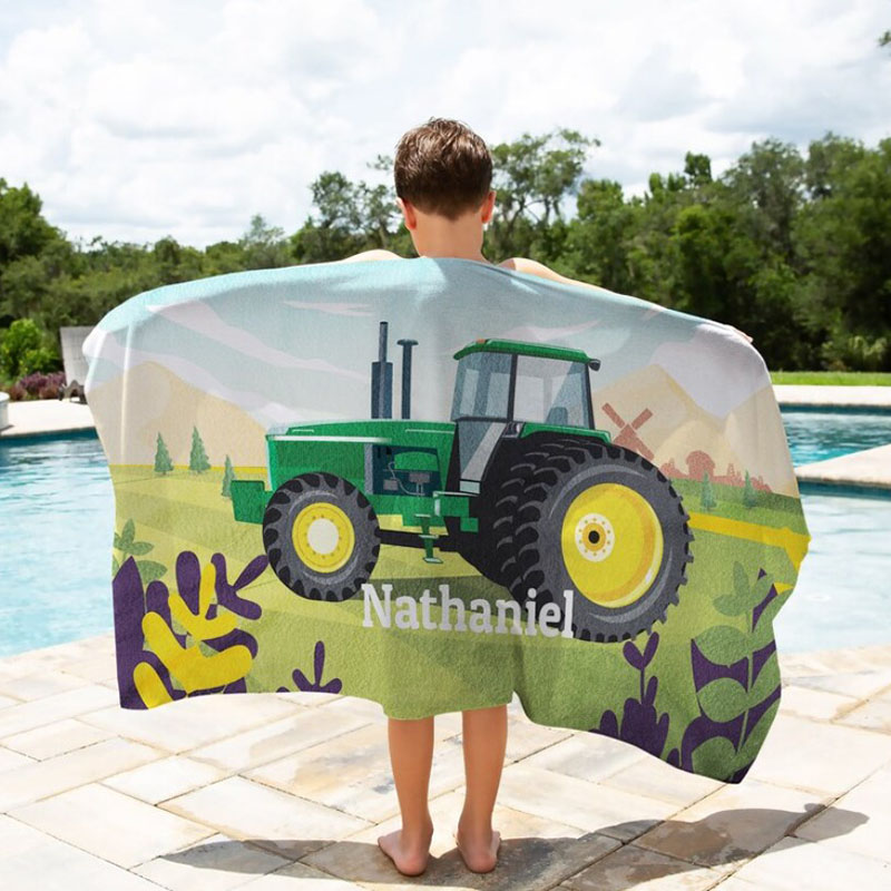 Tractor Beach Towel Personalized Beach Towel for Kids
