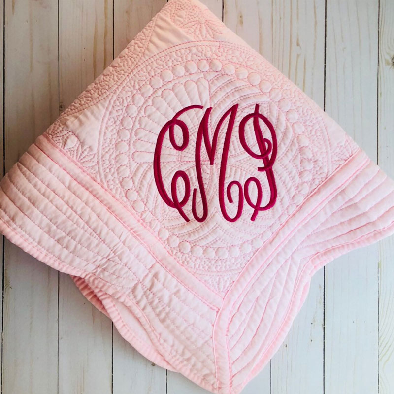 Embroidered Baby Name Heirloom Keepsake Quilt