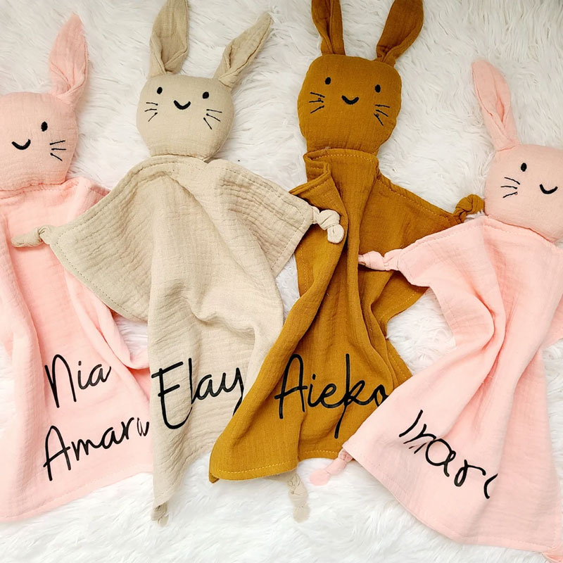 Personalized Bunny Lovey Security blanket with Name