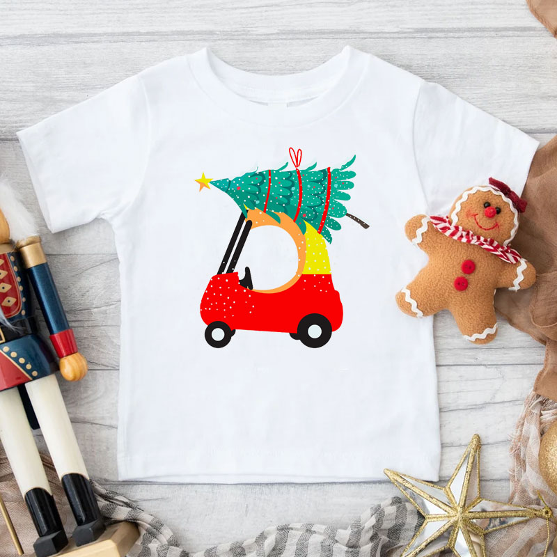 [Youth Shirt / 2-14 Years] Red Car Christmas Kids Shirt, Cute Christmas Toddler Shirt