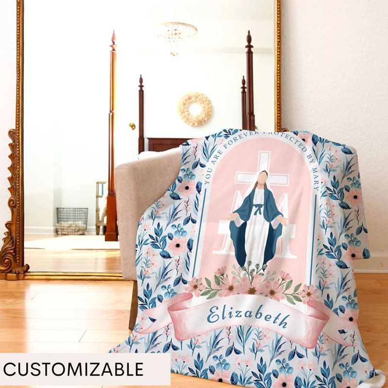 CUSTOMIZABLE Marian Blanket You are forever protected by Mary
