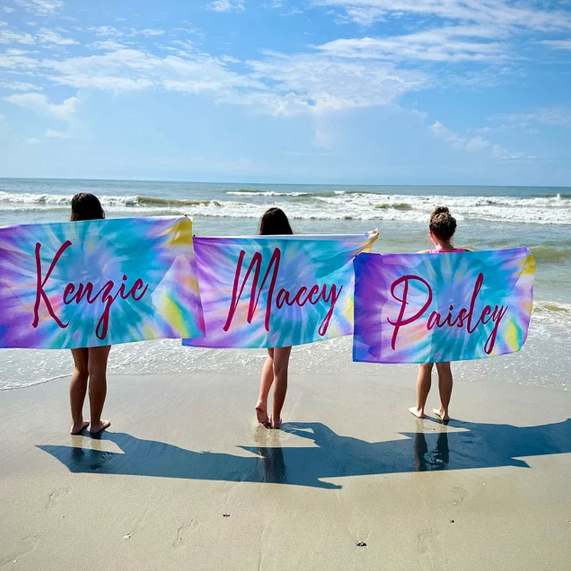 Custom Beach Towel Tie Dye with Your Name