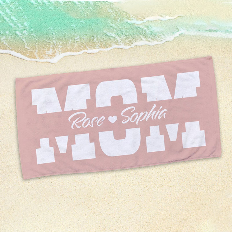 Custom Mother's Day Beach Towel with Name