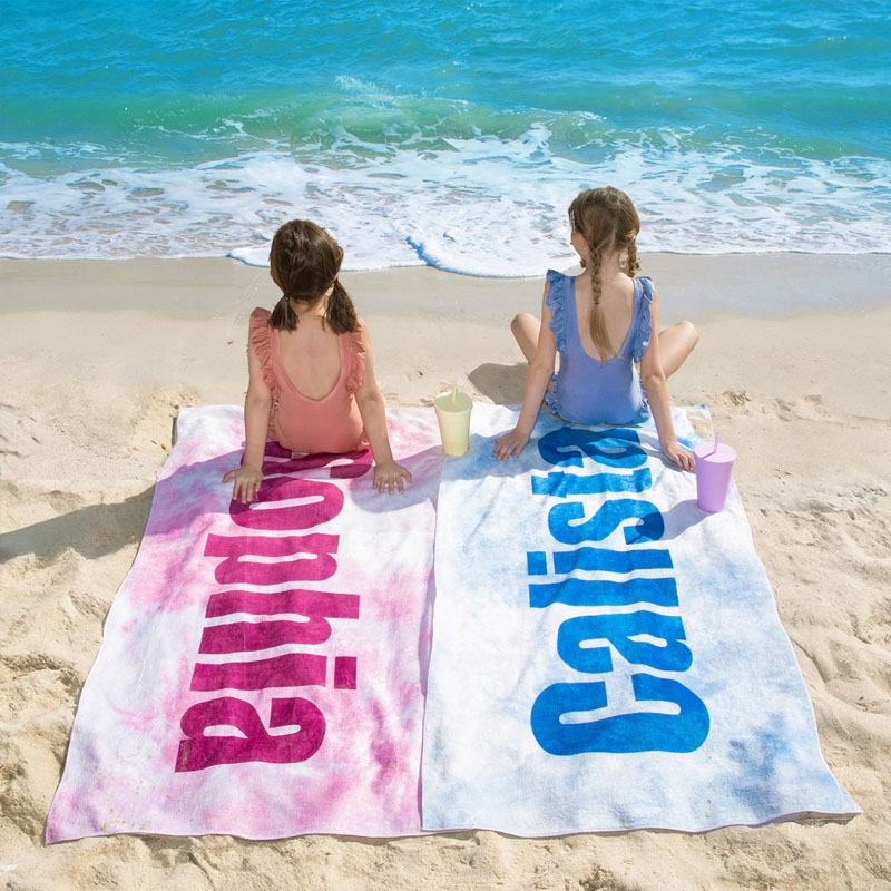 Custom Tie Dye Beach Towel With Name
