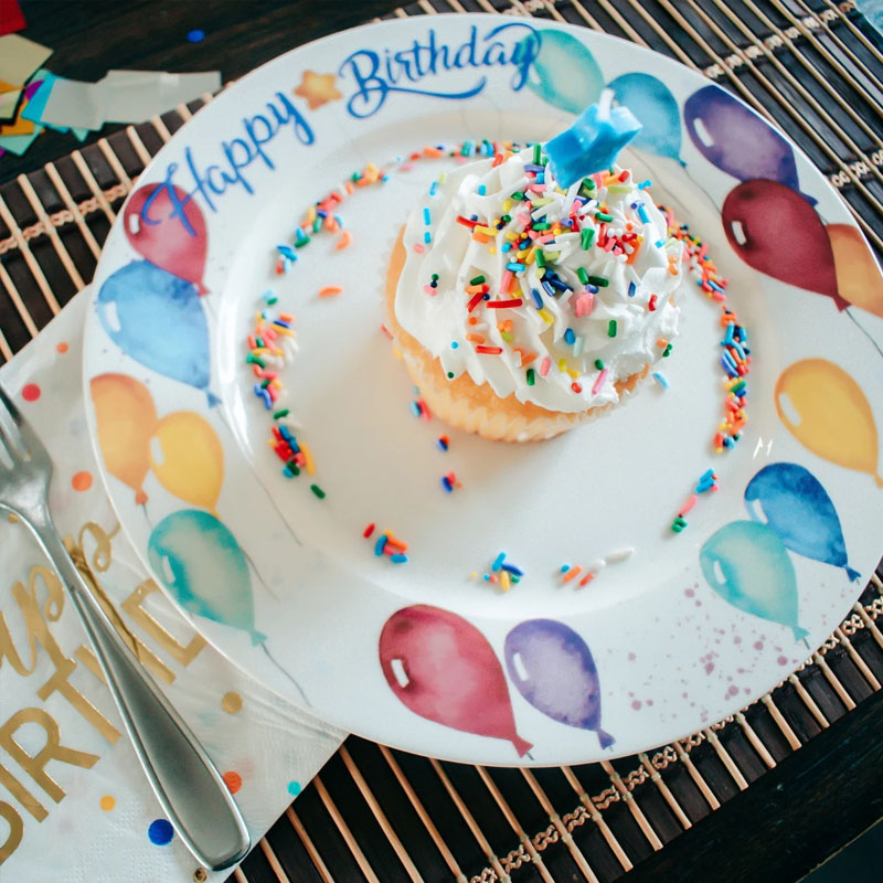 Kids Happy Birthday Party Cake Ceramic Plate