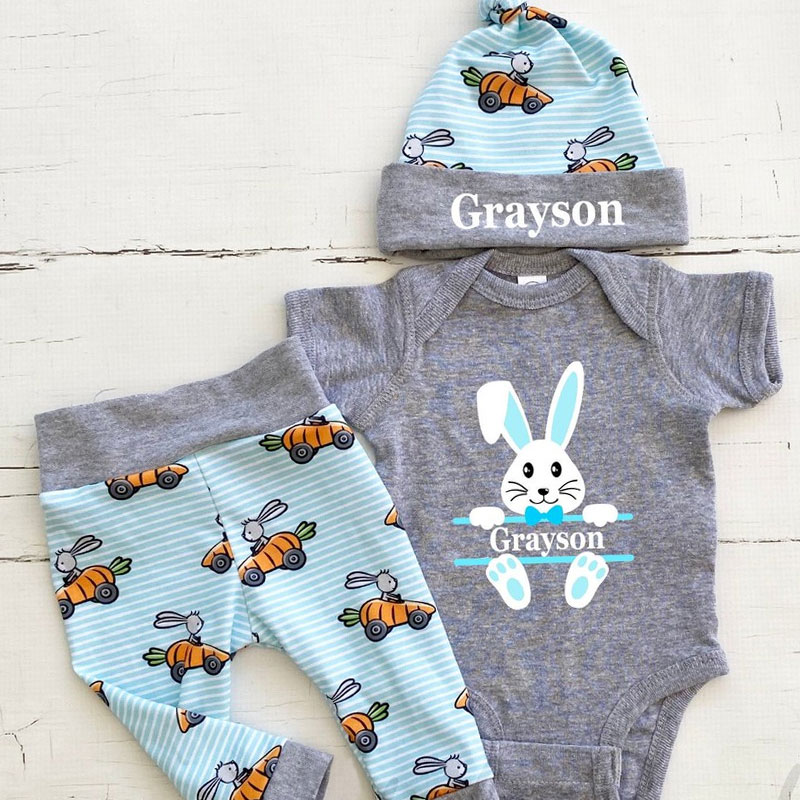 My First Easter Newborn Baby Boy Outfit