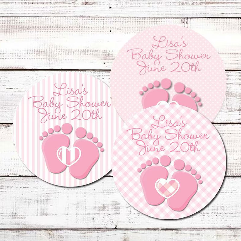 Oh Baby Personalized Round  Sticker Labels