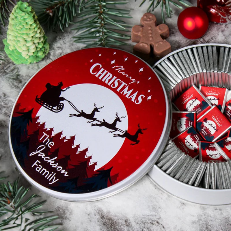 Personalized Christmas Round Chocolate Storage Box