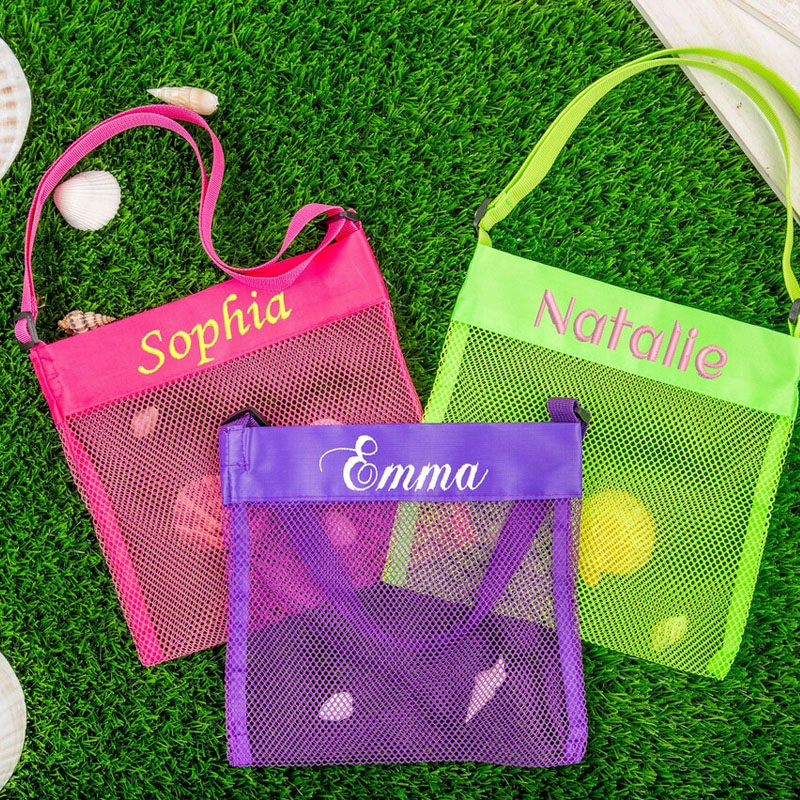 Personalized Embroidered Mesh Sea Shell Bag