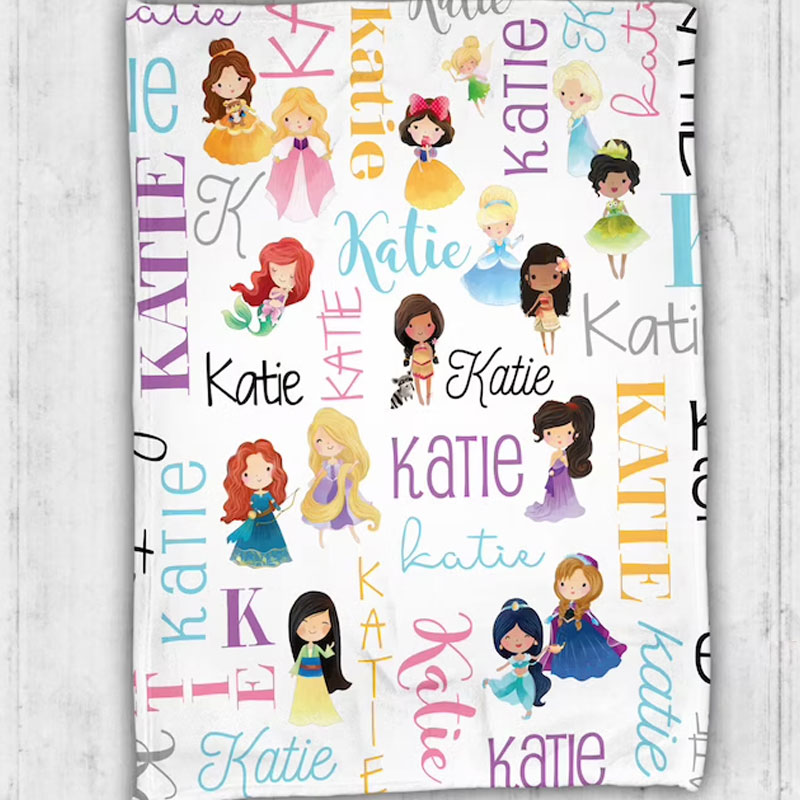 Personalized disney princess online blanket