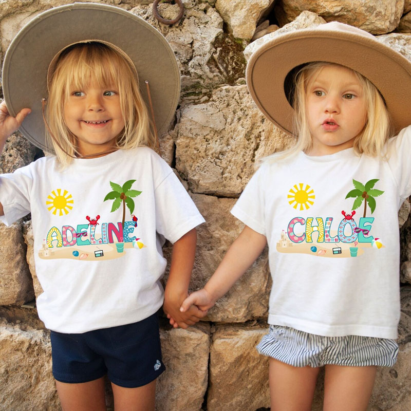 [Youth Shirt / 2-14 Years] Personalized Summer Beach Toddler TShirt
