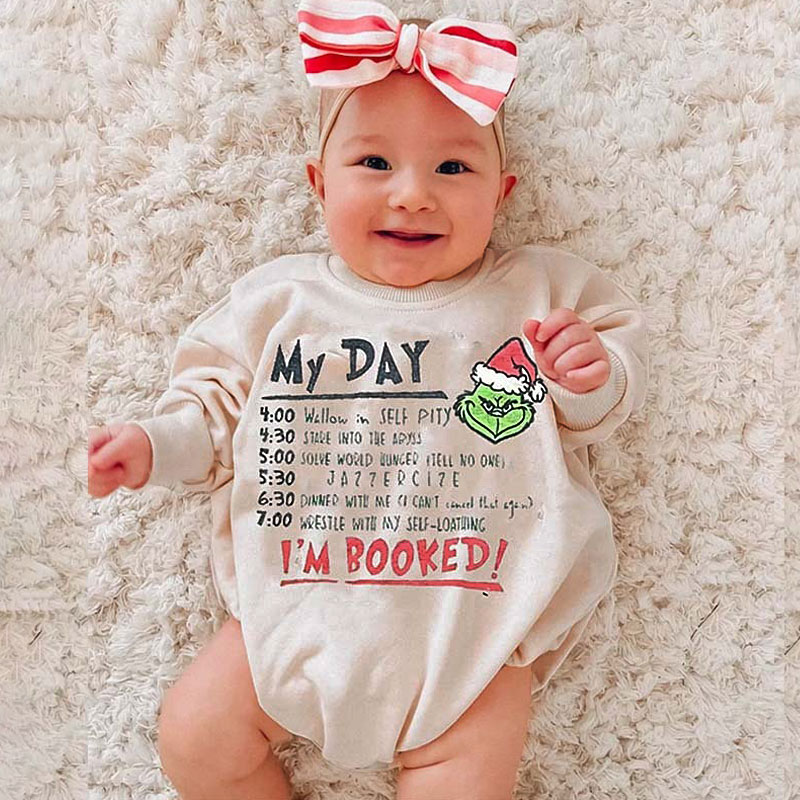Baby Funny Xmas Gift, My day I’m booked Romper