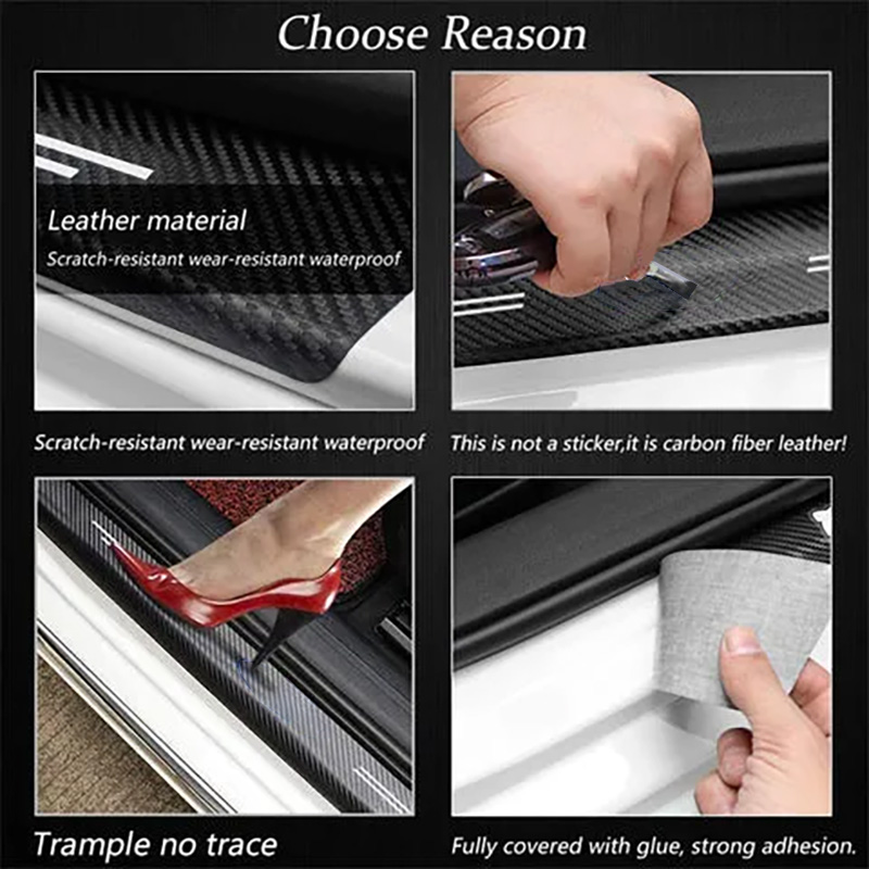 ( 9PCS )Carbon Car Door Sills Stickers