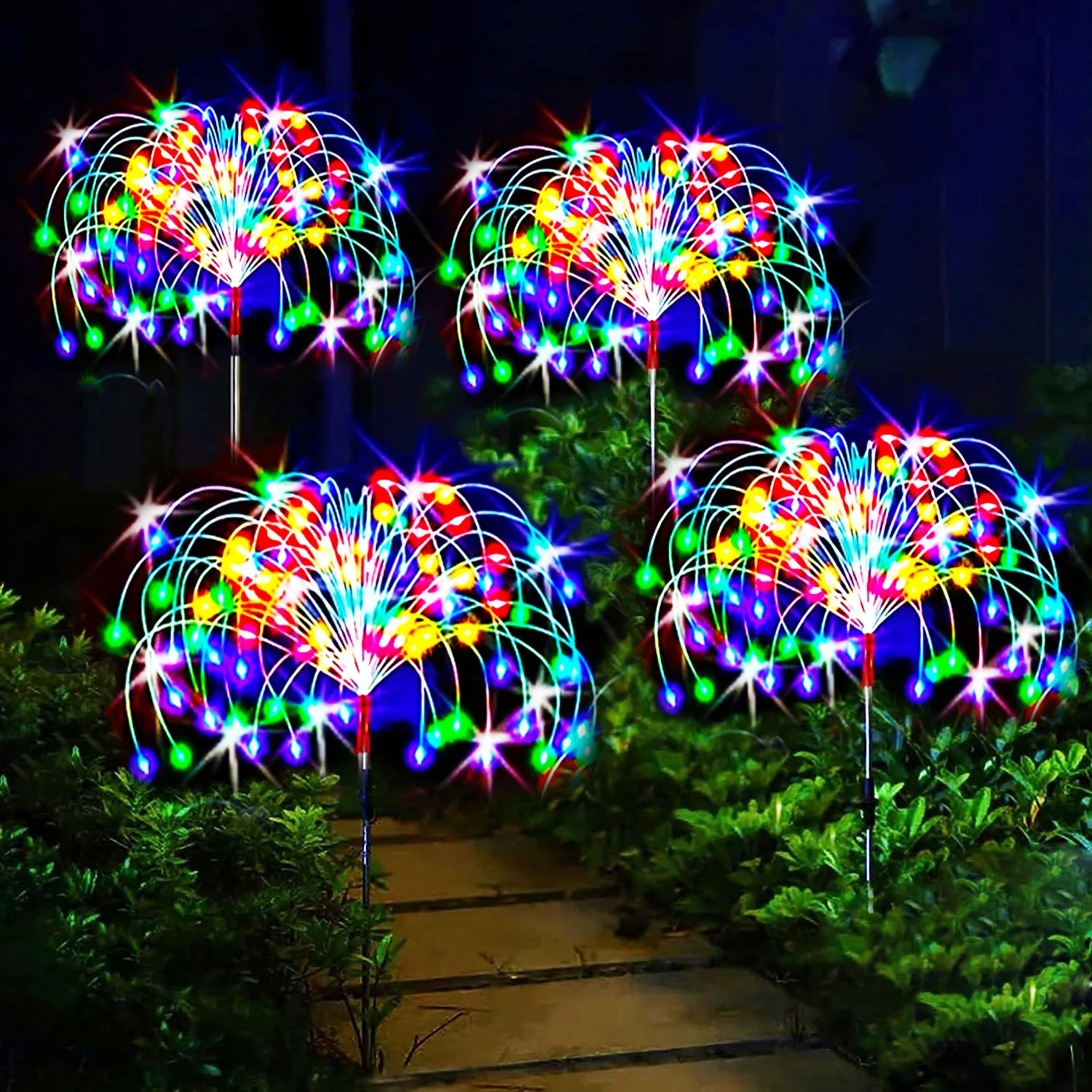 Last Day 70%OFF- Waterproof  Solar Garden Fireworks Lamp