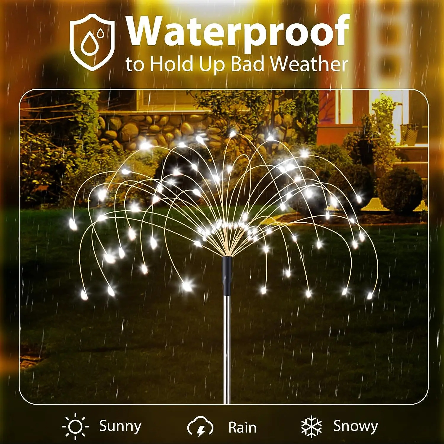 Last Day 70%OFF- Waterproof  Solar Garden Fireworks Lamp