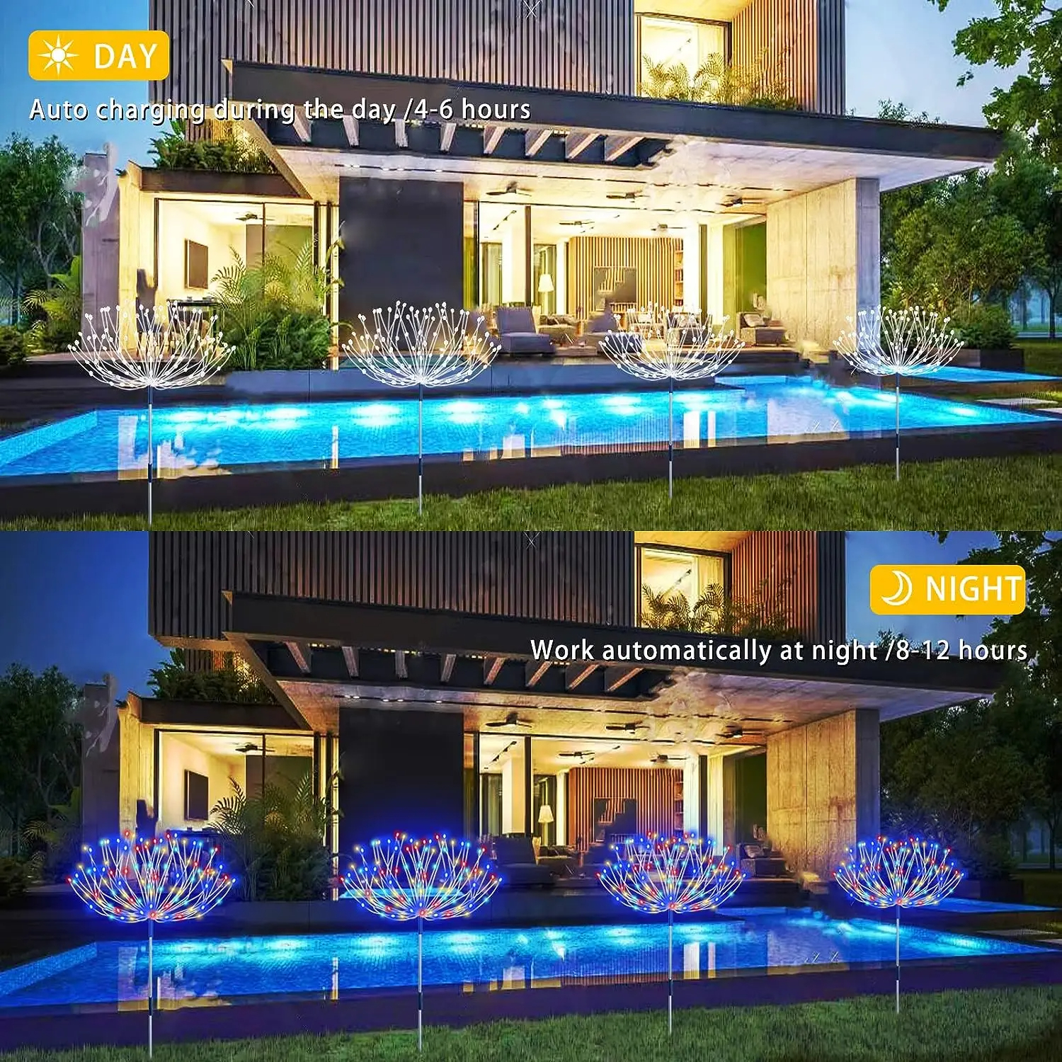 Last Day 70%OFF- Waterproof  Solar Garden Fireworks Lamp