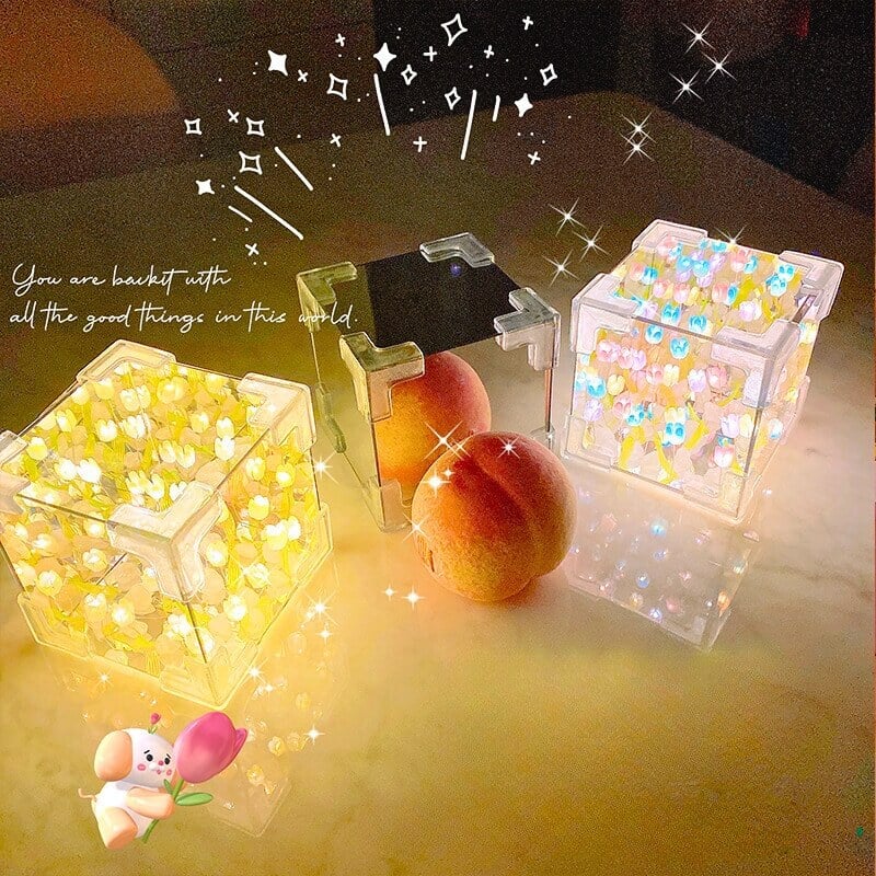 Optical Principle DIY Flower Sea Double Shadow Night Light
