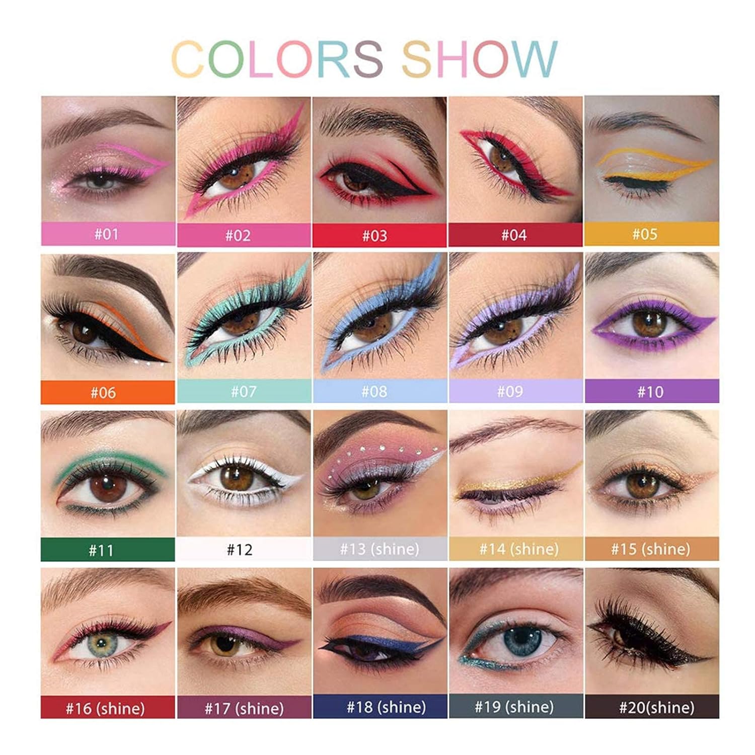 Colored Eyeliners Pencil Set
