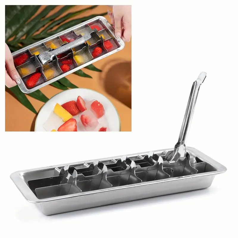 Stainless Steel Ice Cube Tray With Easy Release Handle