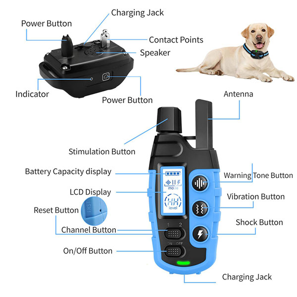 Dog Shock Collar - Training Collar with Remote for 5-120lbs Small Medium Large Dogs Rechargeable Waterproof e Collar with Beep (1-8), Shake(1-16), Safe Shock(1-99)