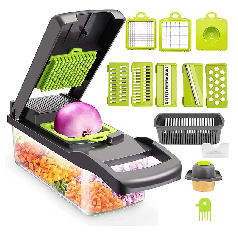 (🔥Hot Sale 70% OFF🎁) Multi-functional 12 in 1 Vegetable Slicer, Fruit Dicer Chopper Kitchen Cutter