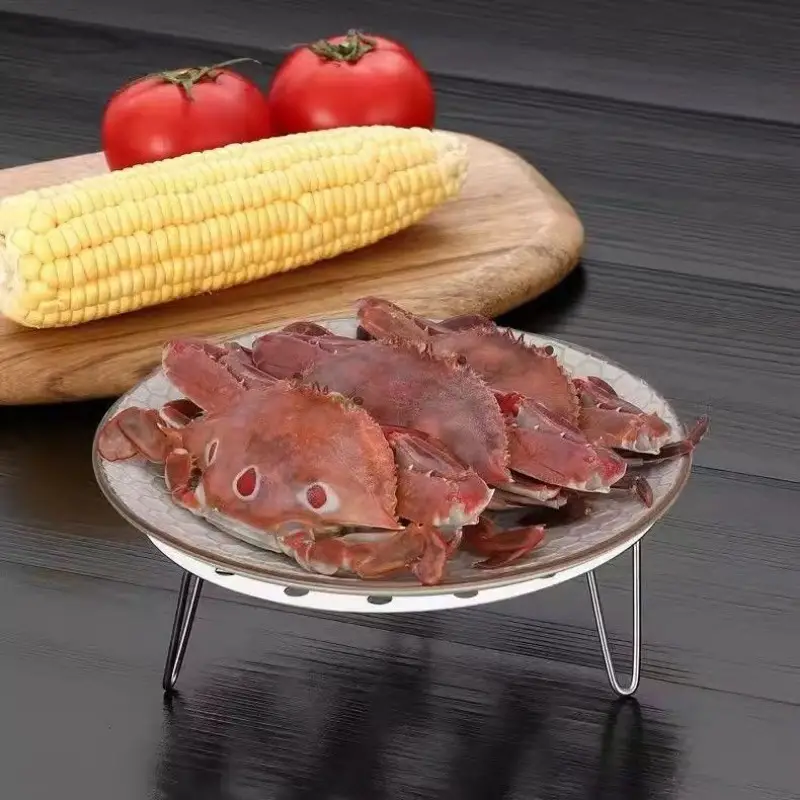 versatile stainless steel steam rack collapsible high foot design for eggs more durable kitchen dining accessory details 1