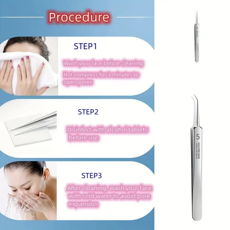 🔥Professional Facial Blackhead Remover Tweezers