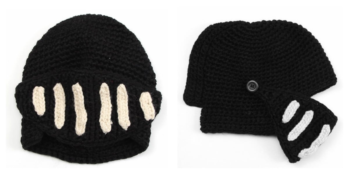 Hand-knitted knight hat