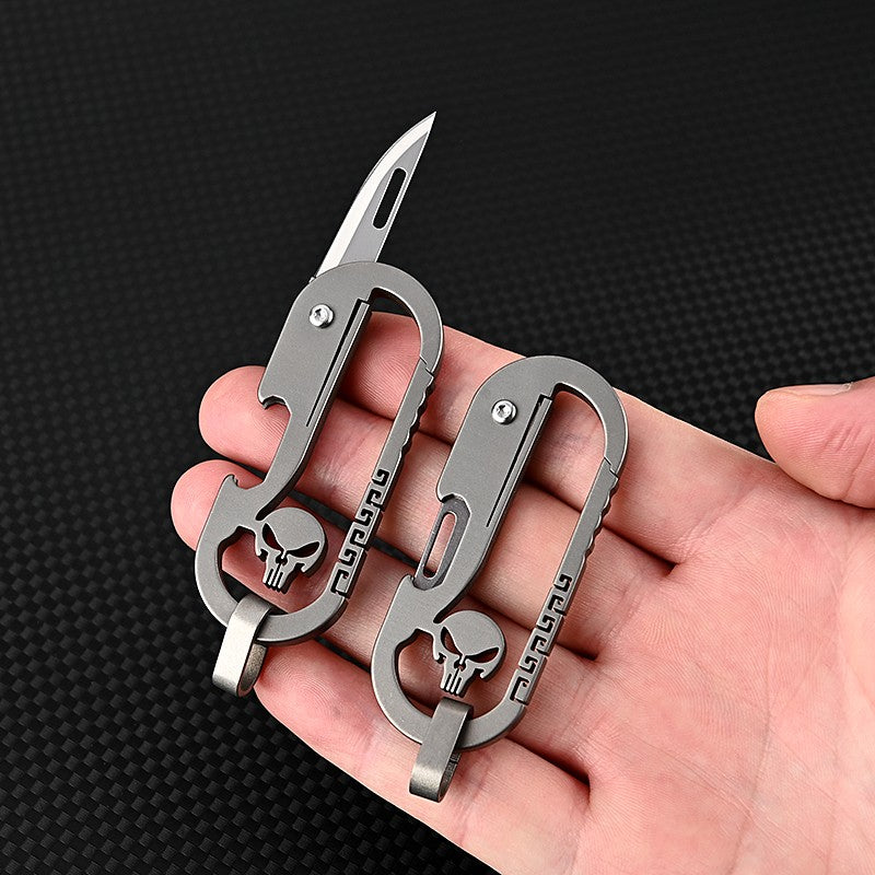 Titanium Alloy keychain Knife Outdoor EDC Self-defense Tool Paring Knife