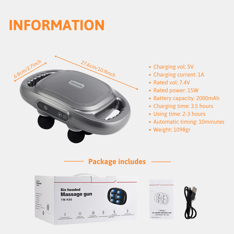 Spinning-part™ 6-Head Massage Gun Pro