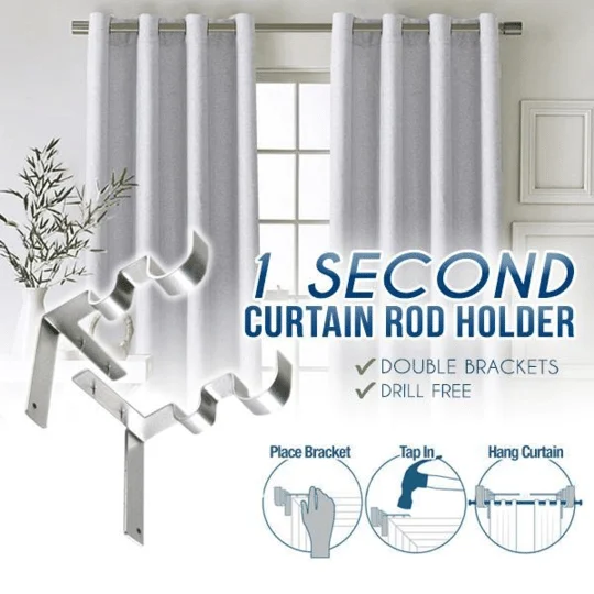 🔥Hot Sale🔥No Drill Curtain Rod Brackets