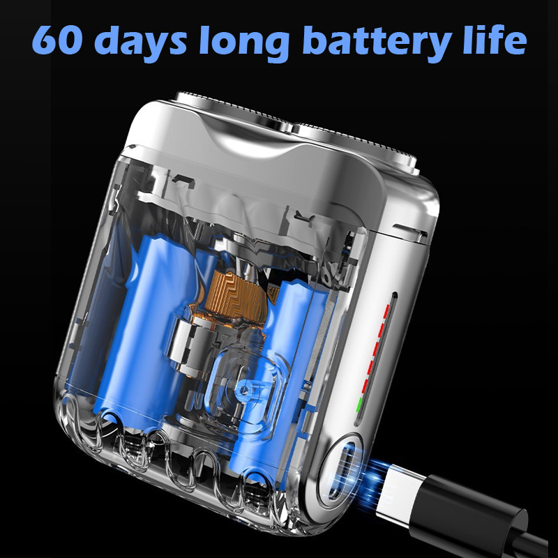 US1-Super mini electric shaver. Portable space-saving shaver for travelers. 9000 rpm, IPX7 waterproof.