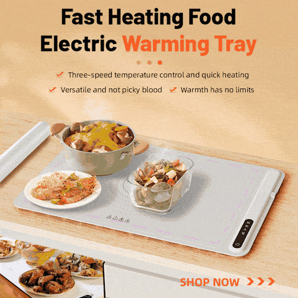 ⚡ Fast Heat Warming Tray - Always Serve Hot & Delicious Meals! 🍛 (50% OFF! 🛒)