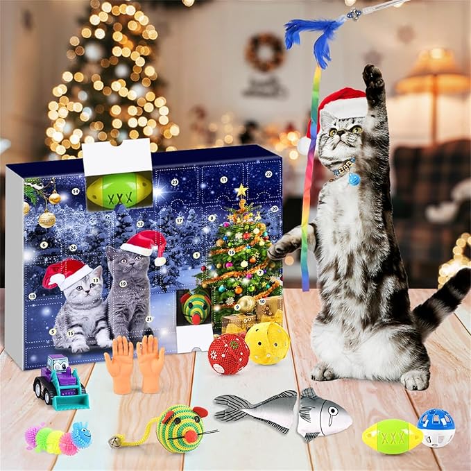 🎄Last 48 hours 50% OFF🎁2024 Christmas Countdown Cat&Dog Toys Advent Calendar🐾🥳