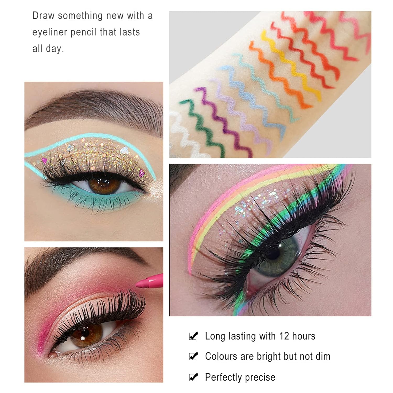 Colored Eyeliners Pencil Set