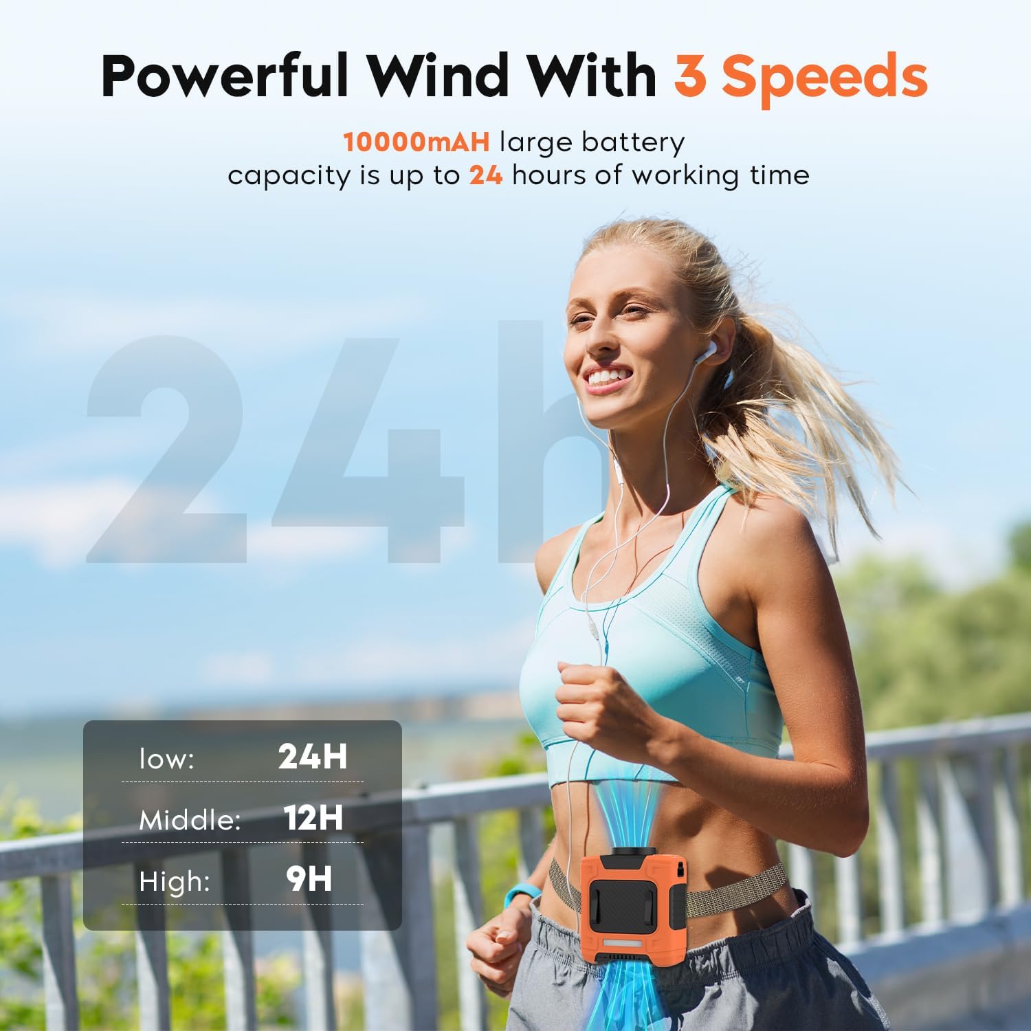 Hanging Waist Small Electric Fan Portable USB Charging Fan