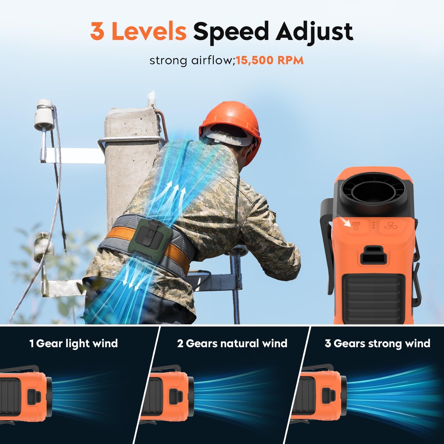 Hanging Waist Small Electric Fan Portable USB Charging Fan